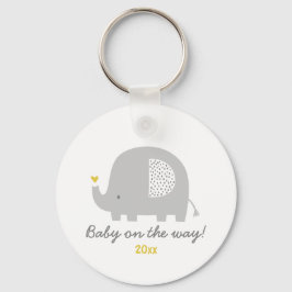 Schattigee olifant met geboortejaar sleutelhanger