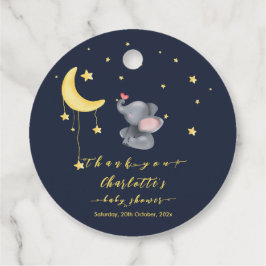 Schattigee olifant met kleine vlinder Baby shower Bedankjes Labels