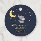 Schattigee olifant met kleine vlinder Baby shower Bedankjes Labels (Voorkant)
