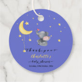 Schattigee olifant met kleine vlinder Baby shower Bedankjes Labels (Achterkant)