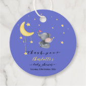 Schattigee olifant met kleine vlinder Baby shower Bedankjes Labels (Voorkant)