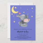 Schattigee olifant met kleine vlinder Baby shower Kaart (Voorkant)