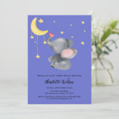 Schattigee olifant met kleine vlinder Baby shower Kaart (Staand voorkant)