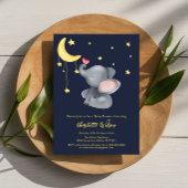 Schattigee olifant met kleine vlinder Baby shower Kaart