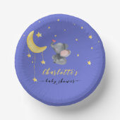 Schattigee olifant met kleine vlinder Baby shower Papieren Kommen (Voorkant)