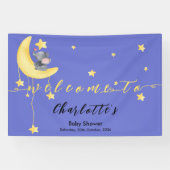 Schattigee olifant met kleine vlinder Baby shower Spandoek (Horizontaal)