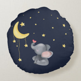 Schattigee olifant met kleine vlinder onder de maa rond kussen