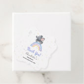 Schattigee olifant met kleurrijk regenboog Baby sh Bedankjes Labels (In situ)