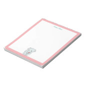 Schattigee olifant met lichtroze Lijst Eenvoudig Notitieblok (Linkerzijde)