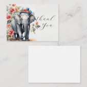Schattigee olifant met Pet dank u Notitiekaartje (Voorkant / Achterkant)