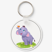 Schattigee Olifant met vlinder