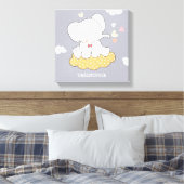 Schattigee olifant met wolken voor kinderkamer canvas afdruk (Insitu (Slaapkamer))