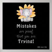 Schattigee olifant Motivatie aangepaste poster (Voorkant)