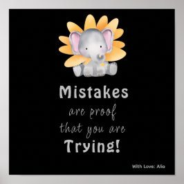 Schattigee olifant Motivatie aangepaste poster