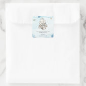 Schattigee olifant nautische Baby shower dank u gu Vierkante Sticker (Tas)