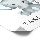 Schattigee Olifant Neem een Treat Baby Boy Shower Poster (Hoek)