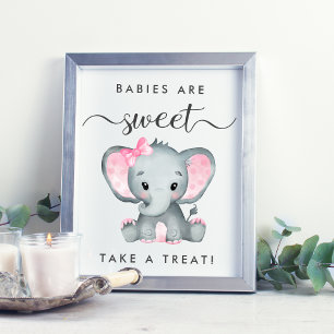 Schattigee Olifant Neem een Treat Baby Meisje Douc Poster