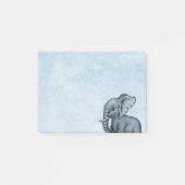 Schattigee olifant op Blue Post-It Notes (Voorkant)