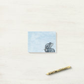 Schattigee olifant op Blue Post-It Notes (Op bureau)