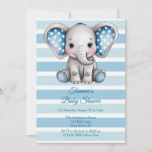 Schattigee olifant Polka Dots Boy Baby shower Kaart (Voorkant)