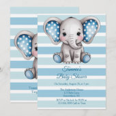 Schattigee olifant Polka Dots Boy Baby shower Kaart (Voorkant / Achterkant)