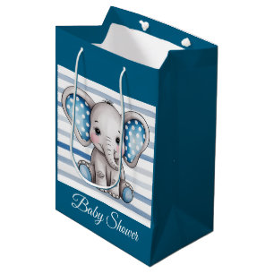 Schattigee olifant Polka Dots Boy Baby shower Medium Cadeauzakje