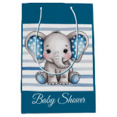 Schattigee olifant Polka Dots Boy Baby shower Medium Cadeauzakje (Voorkant)
