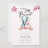 Schattigee olifant pompoen val bladeren meisje Bab Kaart (Voorkant)