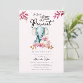 Schattigee olifant pompoen val bladeren meisje Bab Kaart (Staand voorkant)