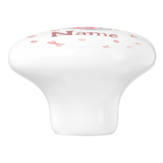 Schattigee olifant regenboog keramische knop (Zijkant)