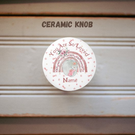 Schattigee olifant regenboog keramische knop