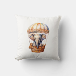 Schattigee olifant rijden in een hete luchtballon kussen