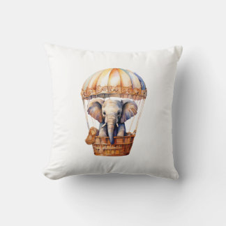 Schattigee olifant rijden in een hete luchtballon kussen