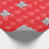 Schattigee olifant rode kerstbomen cadeaupapier (Hoek)