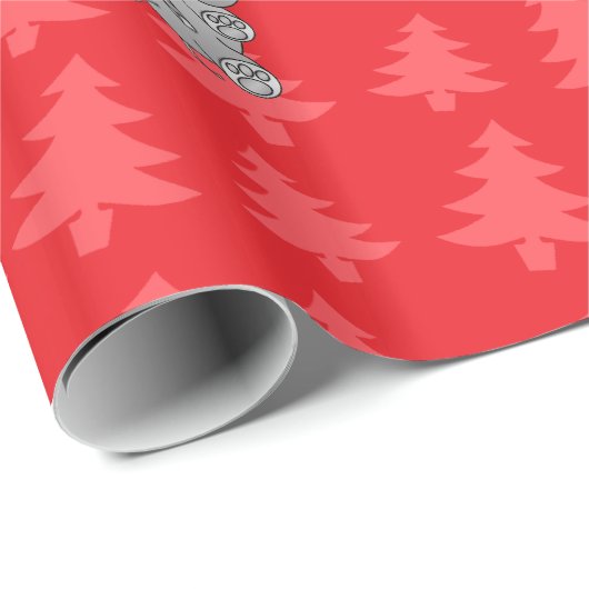 Schattigee olifant rode kerstbomen cadeaupapier (Rol Hoek)