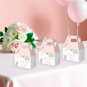 Schattigee olifant roze ballon meisje Baby shower Bedankdoosjes