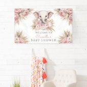 Schattigee olifant roze boho meisje Baby shower Spandoek (Insitu)