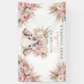 Schattigee olifant roze boho meisje Baby shower Spandoek (Verticaal)