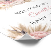 Schattigee olifant roze boho meisje Baby shower we Poster (Hoek)