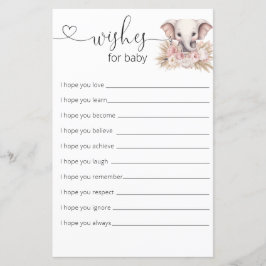 Schattigee olifant roze boho meisje wenst voor Bab