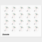 Schattigee olifant roze meisje Baby shower dank u Ronde Sticker (Vel)