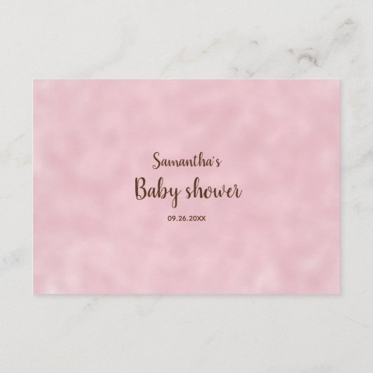 Schattigee olifant roze meisje boek aanvraag Baby  Informatiekaartje (Achterkant)