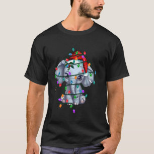 Schattigee Olifant Santa Hat Kerstlicht Grappige X T-shirt