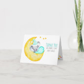 Schattigee Olifant Slapen op de Maan Baby shower Bedankkaart (Voorkant)