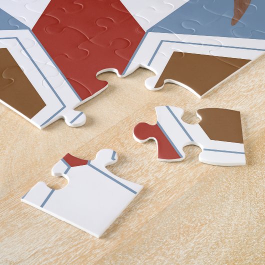 Schattigee olifant spitsmuis leuk kleurrijk patroo legpuzzel (Zijkant)