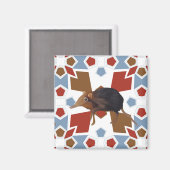 Schattigee olifant spitsmuis leuk kleurrijk patroo magneet (Voorkant / Achterkant)