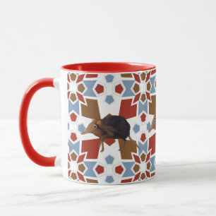 Schattigee olifant spitsmuis leuk kleurrijk patroo mok