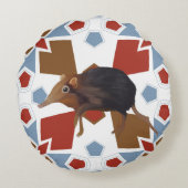 Schattigee olifant spitsmuis leuk kleurrijk patroo rond kussen (Achterkant)