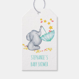 Schattigee olifant sterren en harten Baby shower g Cadeaulabel