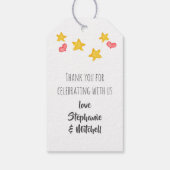 Schattigee olifant sterren en harten Baby shower g Cadeaulabel (Achterkant)